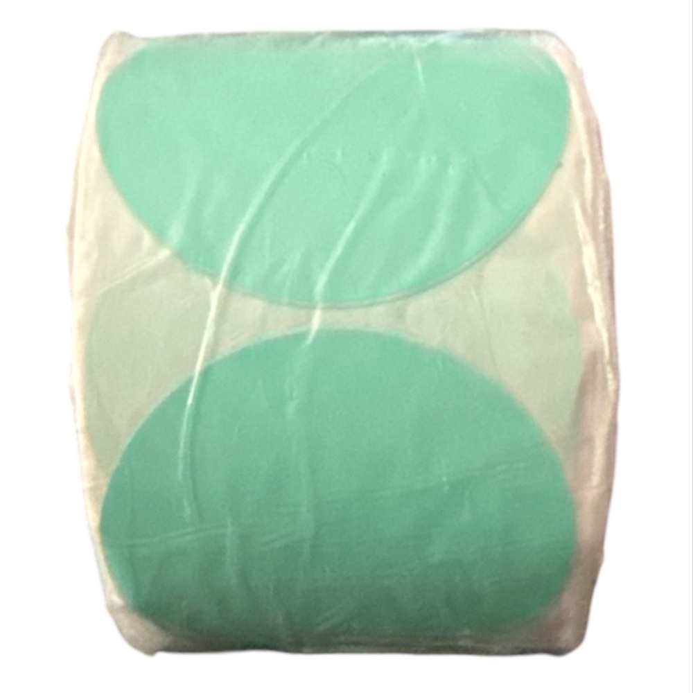 Blank round green sticker labels for printing